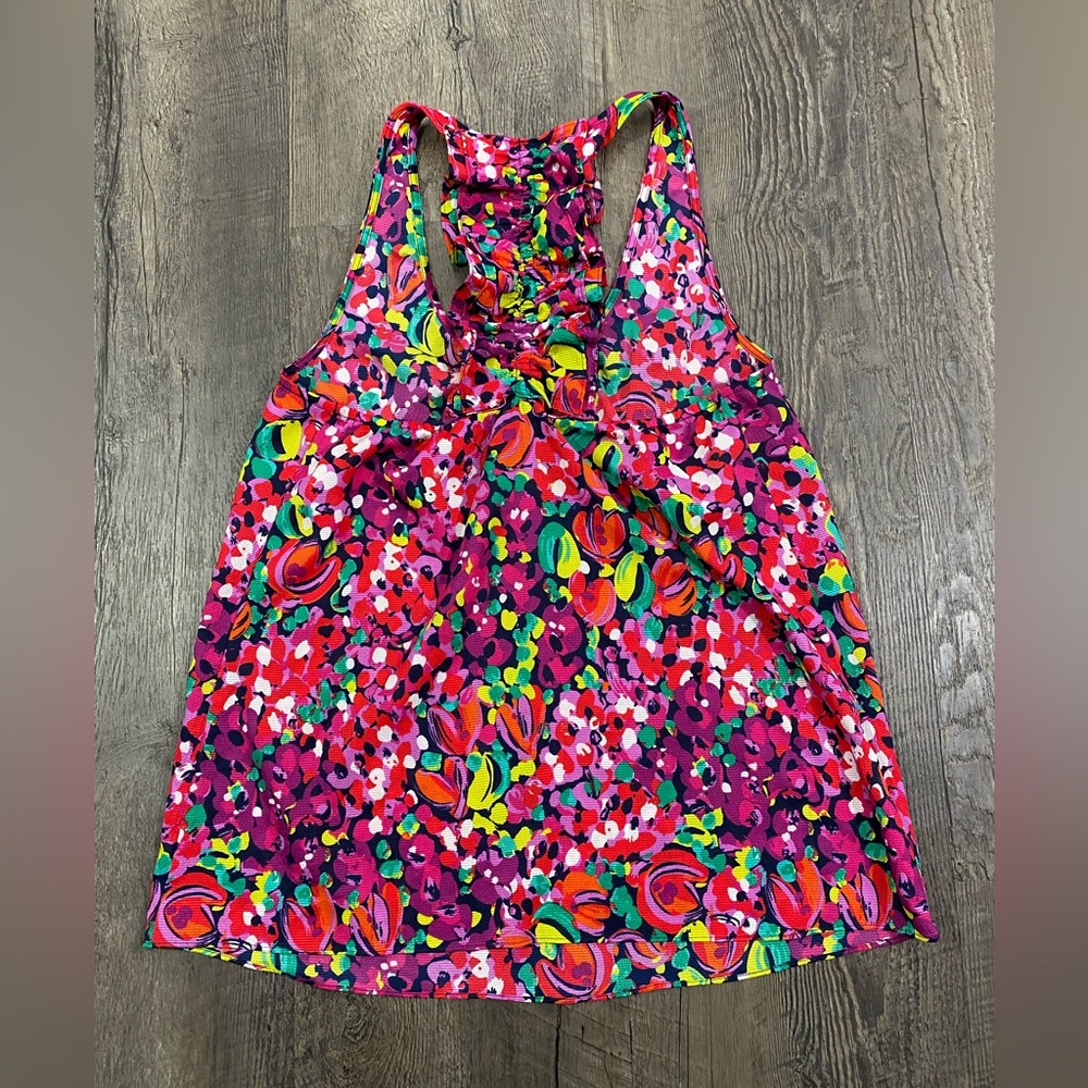LILLY PULITZER Floral Ruffle back Tank - Picture 3 of 7